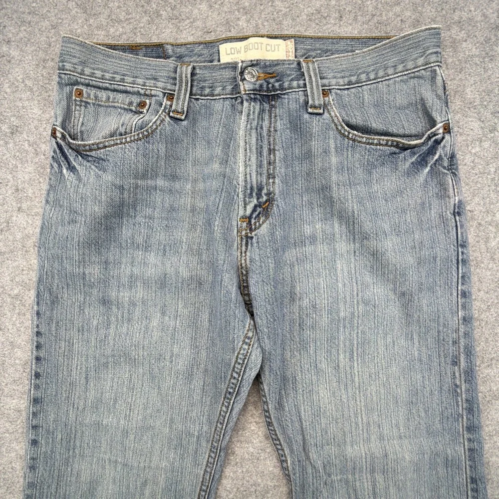Levis 527 Jeans Mens 32x30 Blue Cotton Bootcut Western Rips Denim Pants Y2K